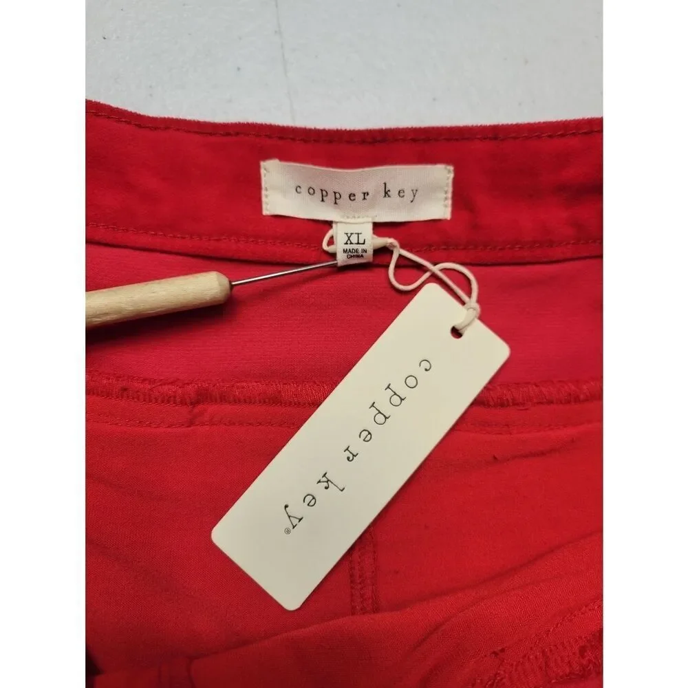 Copper Key Pleated Velvet Mini Skirt Red Pleated Tennis Skort NEW